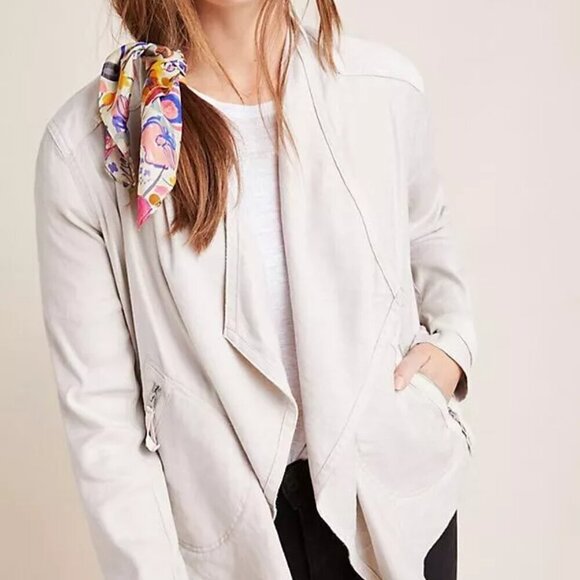 Anthropologie Gulliver Linen Blend Swing Draped Jacket Sz M - Picture 1 of 10